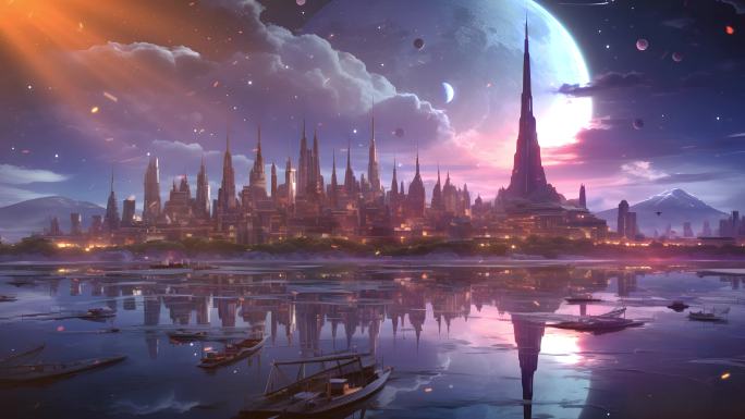外星科幻月球城市都市赛博朋克未来场景
