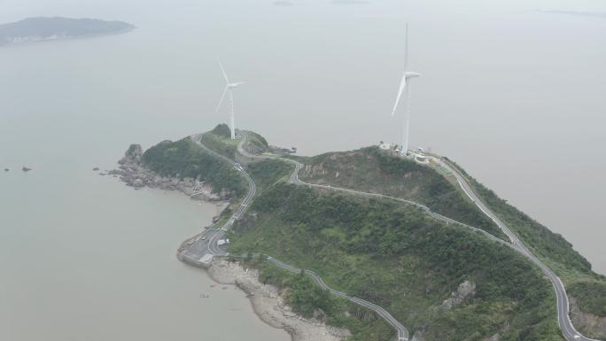 航拍LOG台州1号公路风力发电合集4K3