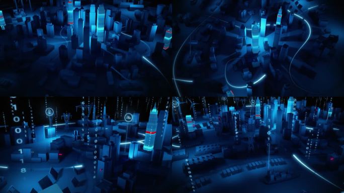 科技智能AI城市概念穿梭视频素材
