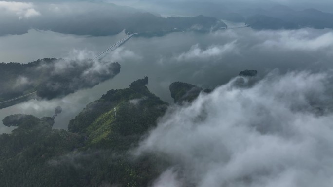 杭州千岛湖云海4K航拍