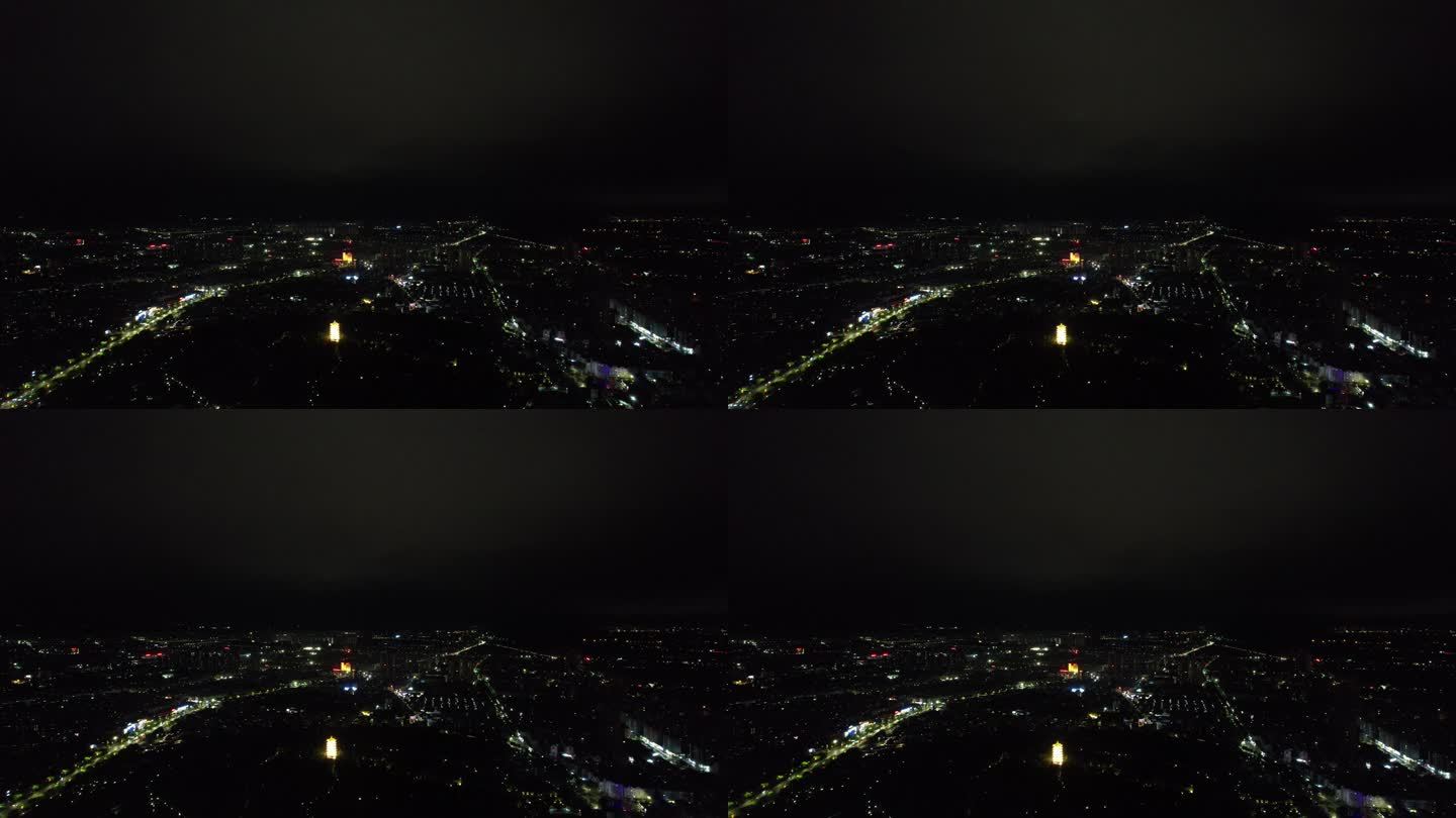 安徽蚌埠城市夜景灯光航拍