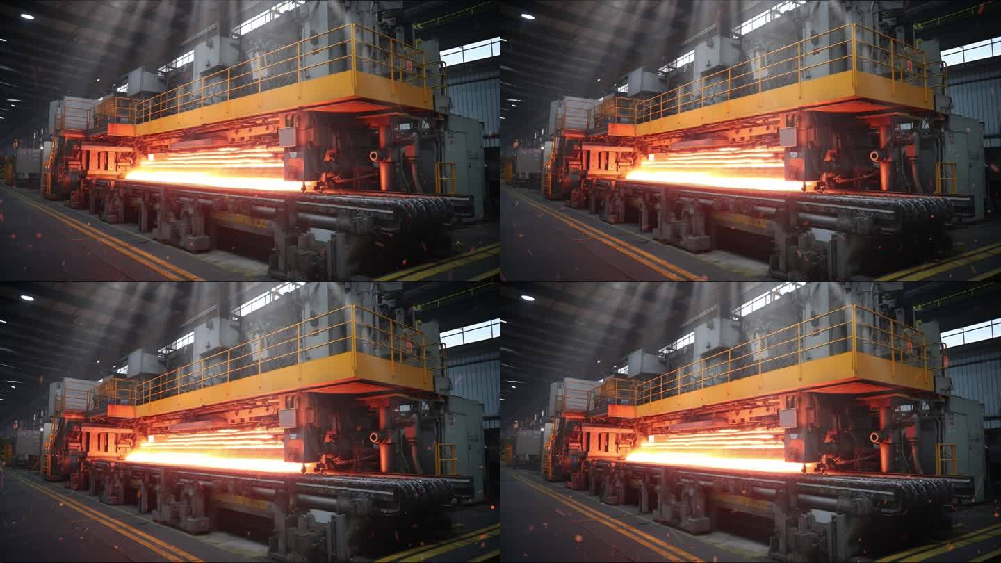 工人有力量炼钢工人热火朝天厂房大屏背景2