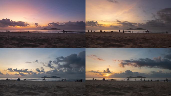 三亚海棠湾浪漫的海上日出