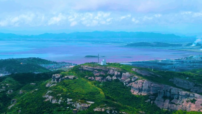 礁石岛屿 轮船航游 优美景色