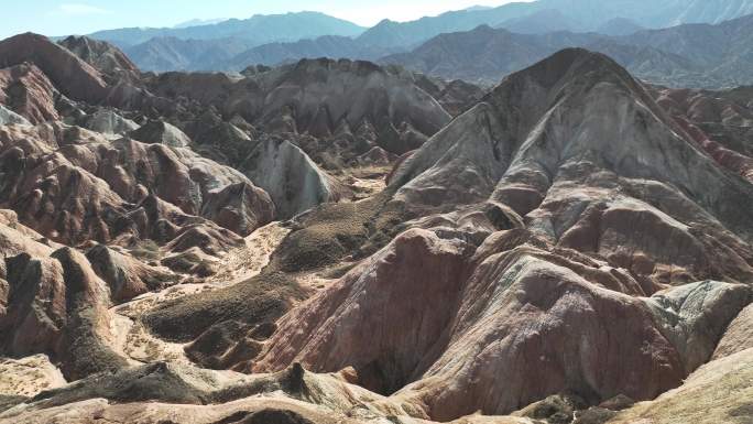 甘肃张掖七彩丹霞近景 色彩鲜艳丹霞地貌