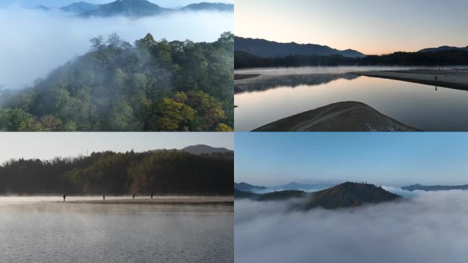 江南水墨山水 晨雾云海