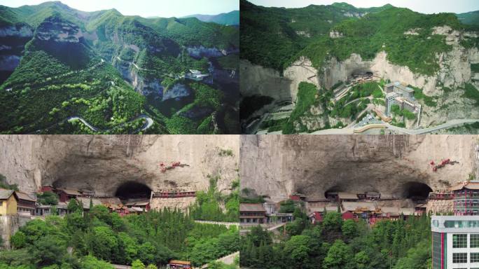 绵山4K航拍合集自然风光古建筑