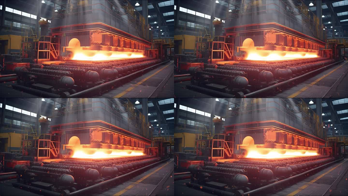 工人有力量冶炼炼钢热轧工厂表演大屏背景2