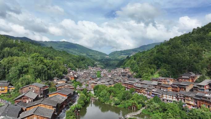 藏在绿水青山间的贵州肇兴侗寨美景
