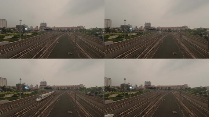 哈尔滨火车站高铁路轨道交通动车货运车皮