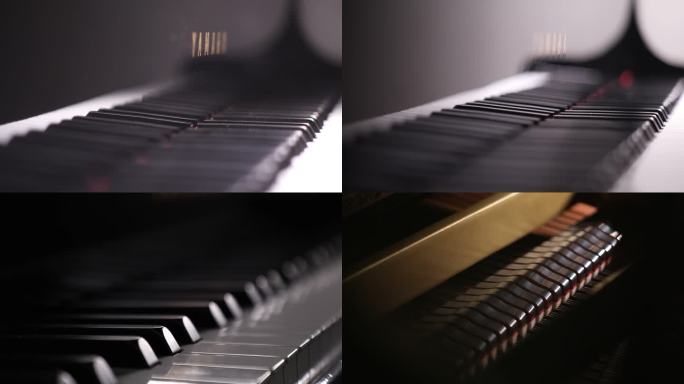 钢琴 琴键 钢琴特写 光影