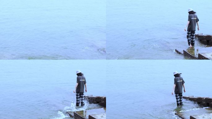 【相机实拍】人文-海边踩水