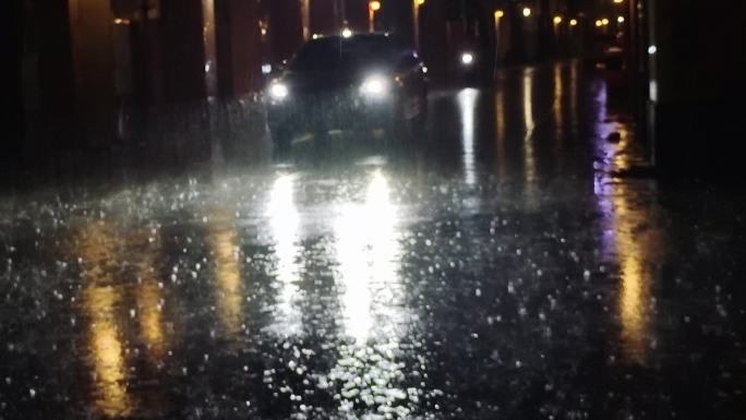 老街雨夜 椅楼街雨夜 旧街夜景 旧街雨景