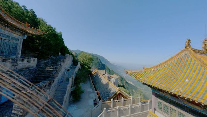 FPV穿越绵山龙头寺山脊线索道城门实景