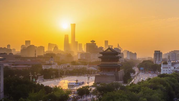【4K】北京CBD 前门日出