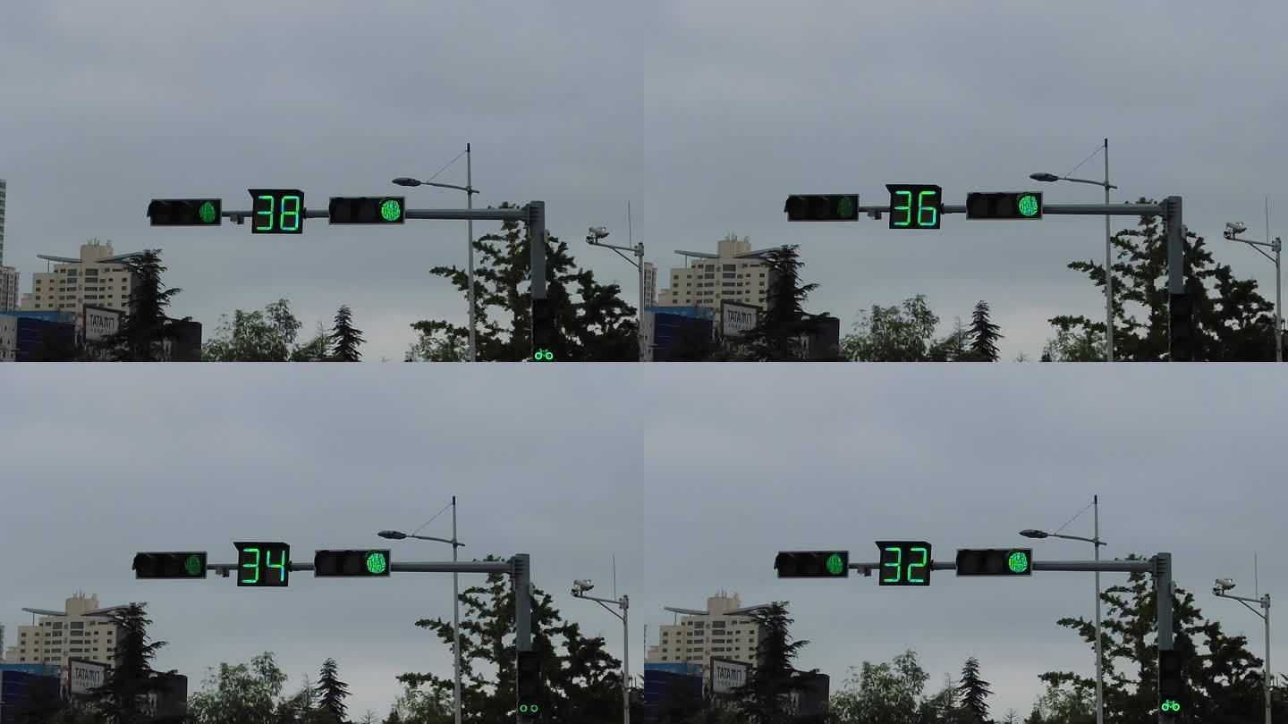 城市监控红路灯交通实拍