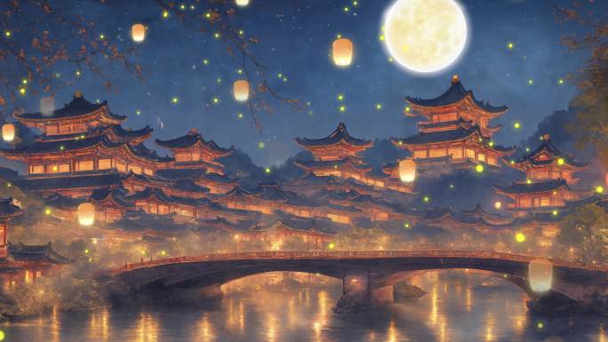 4k 中国风夜景LED背景动画 5_1