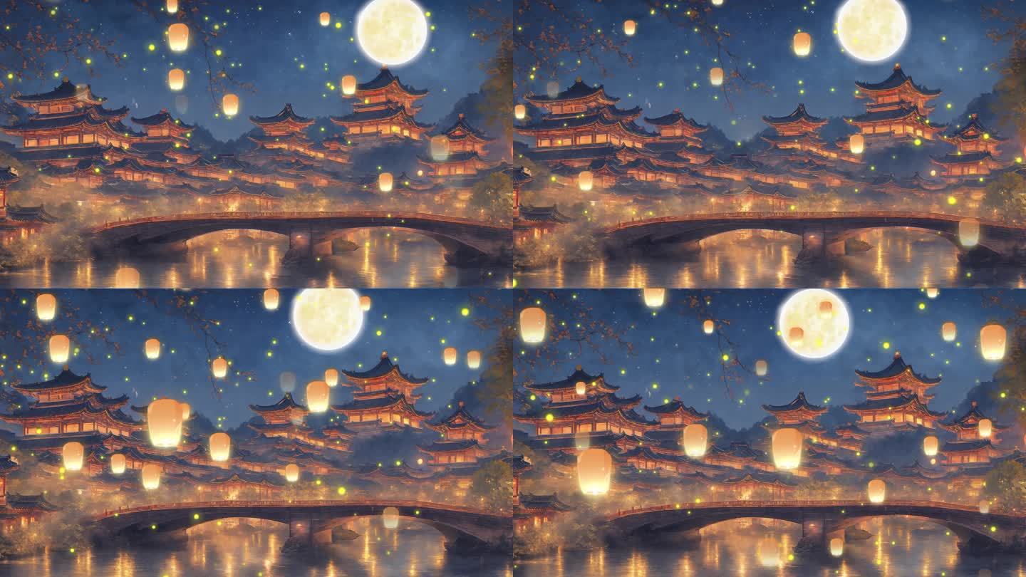 4k 中国风夜景LED背景动画 5_1