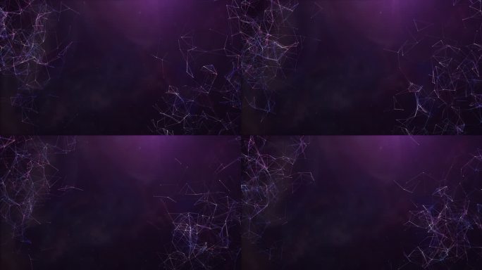 点线粒子背景素材蓝紫色星空背景循环视频