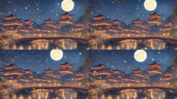 4k中国风夜景LED背景动画 5