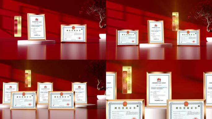 中国红党建荣誉证书动画