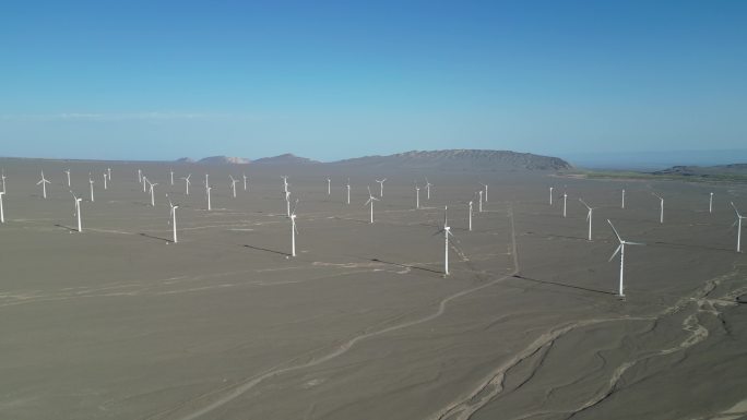 荒漠风力发电   新疆塞北风光