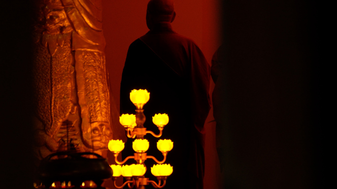 佛教寺庙禅景与僧侣日常活动