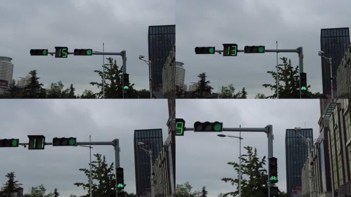 城市监控红路灯交通实拍