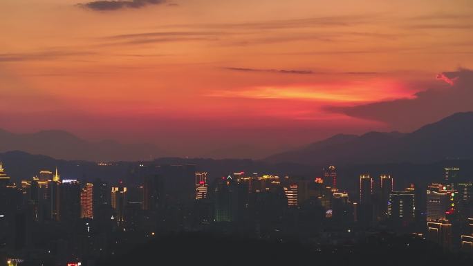 城市夕阳美景