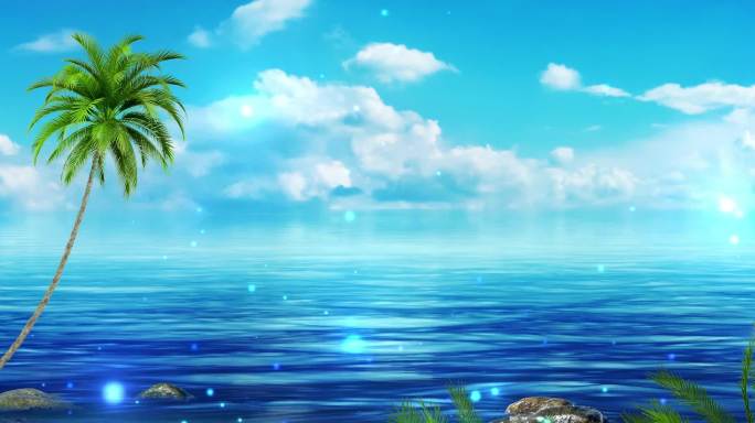 唯美海滩椰子树海景