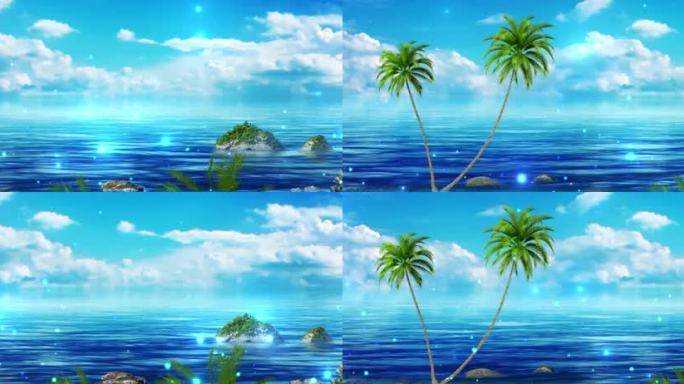 唯美海滩椰子树海景