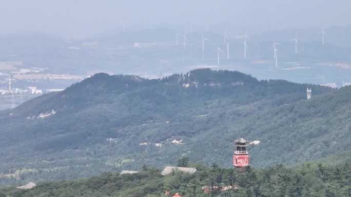 航拍山东省荣成市圣水观景区的盛夏风光