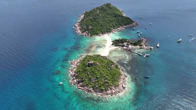 泰国南园岛热带海岛沙滩自然风光航拍