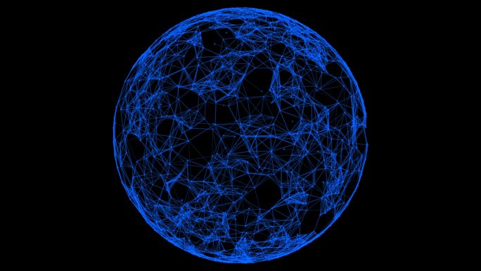 旋转地球粒子连线变化点线粒子抽象几何通道