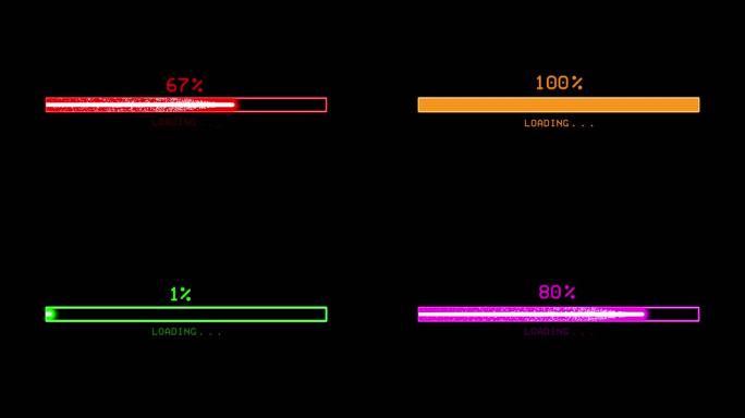 4K高科技进度条加载通道视频6组合集