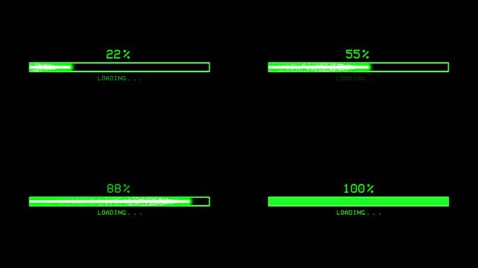 4K绿色高科技进度条加载通道视频