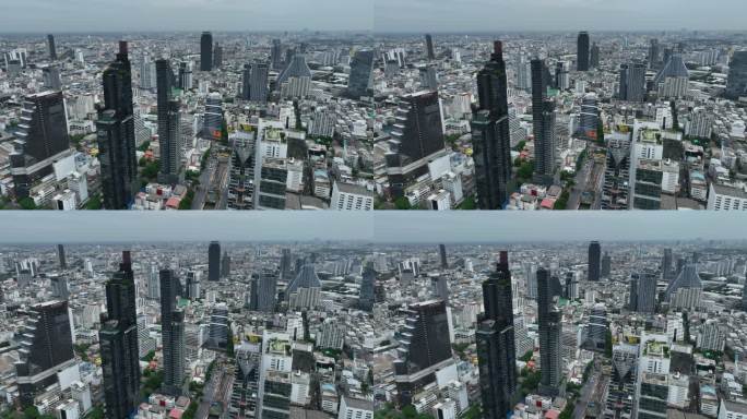 泰国航拍曼谷城市高楼建筑天际线风光