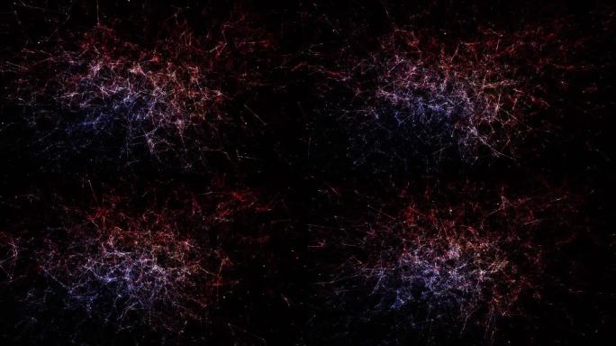 唯美星空粒子背景抽象几何点线粒子星云