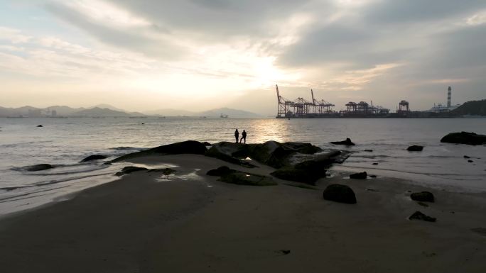 厦门鼓浪屿转场落日快速震撼大气浪漫航拍