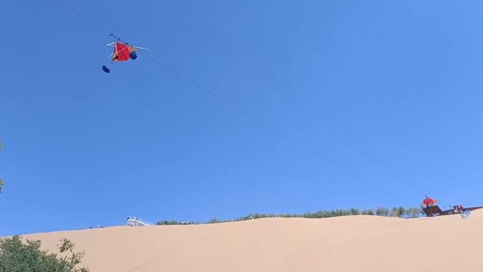 宁夏中卫腾格里沙漠沙坡头景区滑沙旅游视频