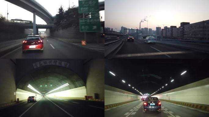 青岛 城市街道 隧道 运动延时