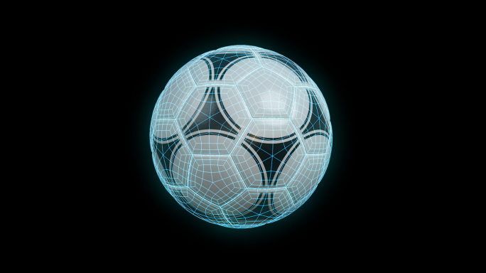 足球蓝色科技线框