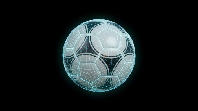 足球蓝色科技线框