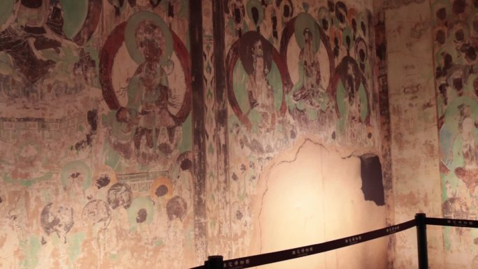 暑假参观宁夏中卫市西夏王陵博物馆壁画素材