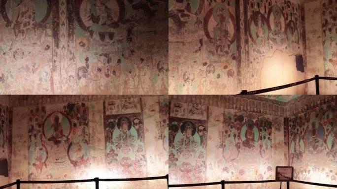 暑假参观宁夏中卫市西夏王陵博物馆壁画素材