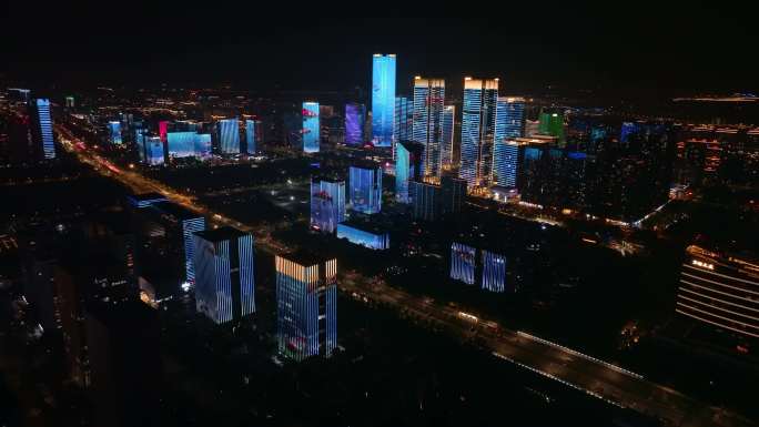 杭州亚运灯光秀 未来科技城