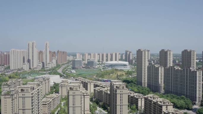 西安曲江电竞中心和高楼林立