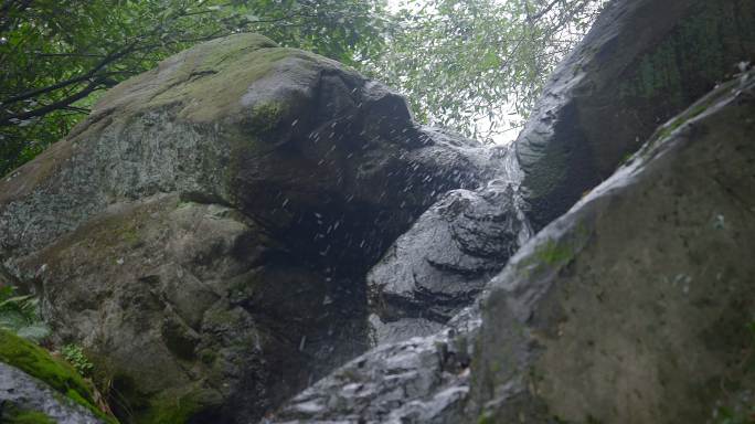 大自然 山野 雨后 瀑布