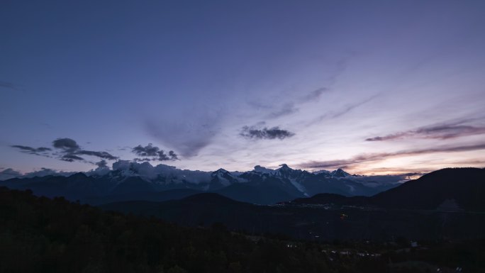 4K梅里雪山全景晚霞延时