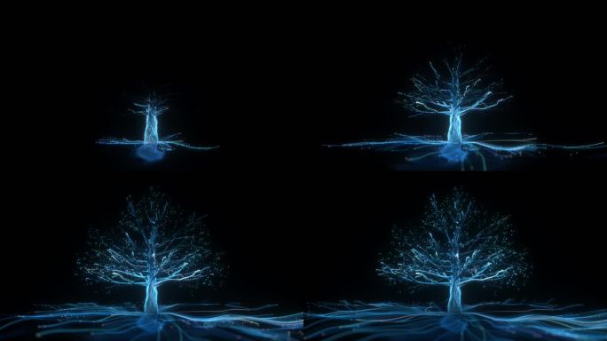科技光线粒子树生长【4K】